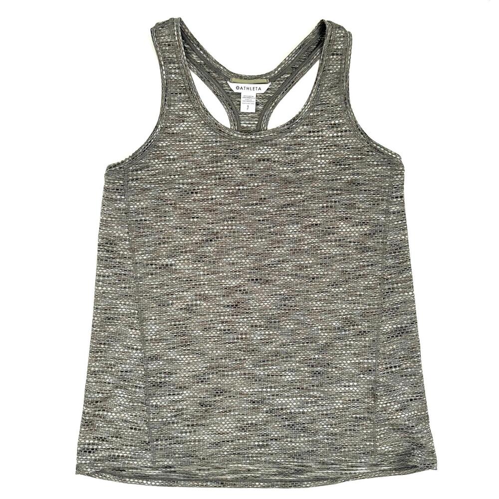 Athleta | Olive Green Ovals Texture Racer Back Tank Top Size S
